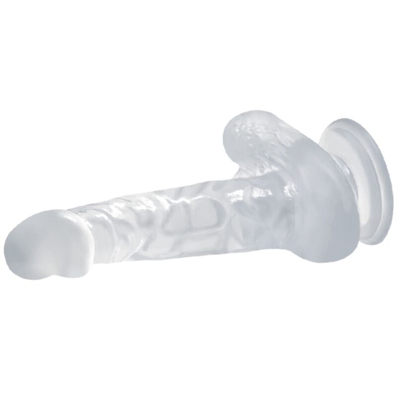 BAILE - GODE RÉALISTE AVEC VENTOUSE ET TESTICULES 16.7 CM TRANSPARENT – Image 4