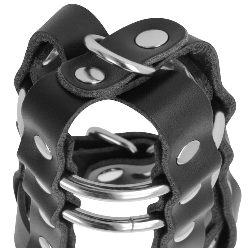 DARKNESS - CAGE DE CHASTETÉ EN CUIR AVEC SERRURE – Image 3