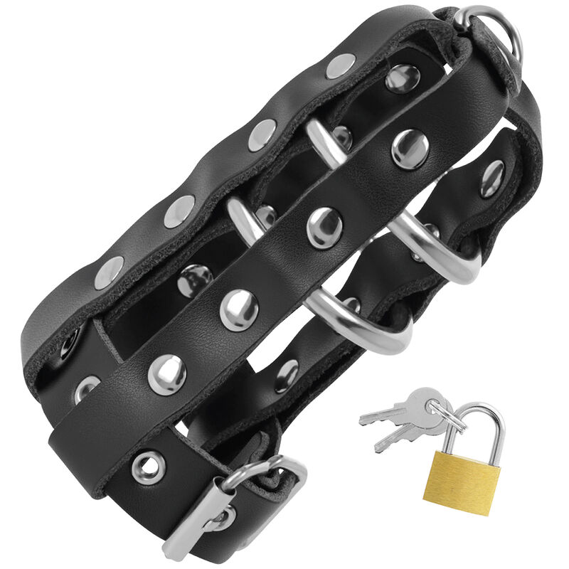 DARKNESS - CAGE DE CHASTETÉ EN CUIR AVEC SERRURE – Image 5