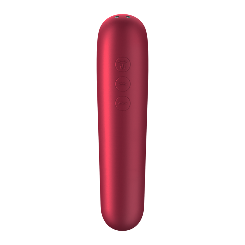 SATISFYER - VIBRATEUR ET ASPIRATION DUAL LOVE AVEC AIR PULSÉ ROUGE – Image 3
