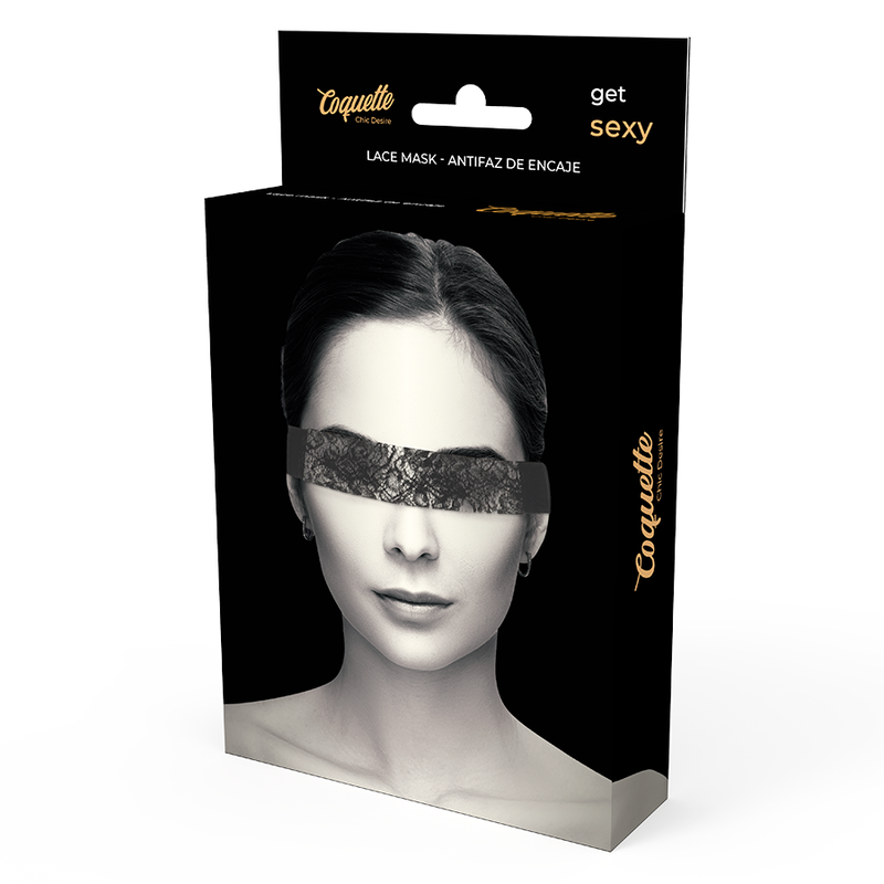 COQUETTE CHIC DESIRE - MSCARA DE RENDA PRETA COM FITA - Image 3