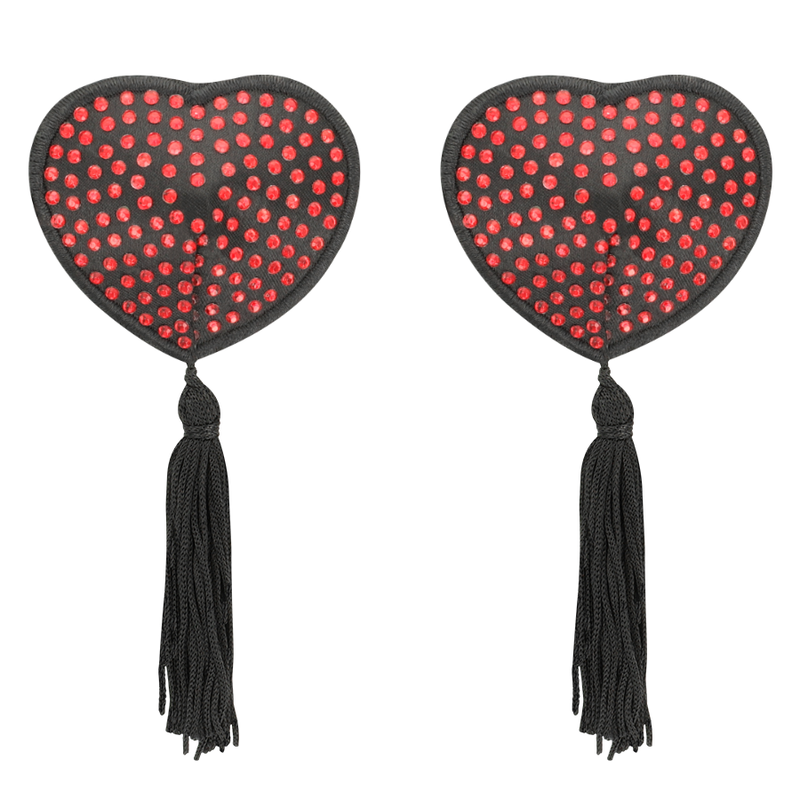 COQUETTE CHIC DESIRE - COPRI CAPEZZOLI CUORE NERO / ROSSO - immagine 3