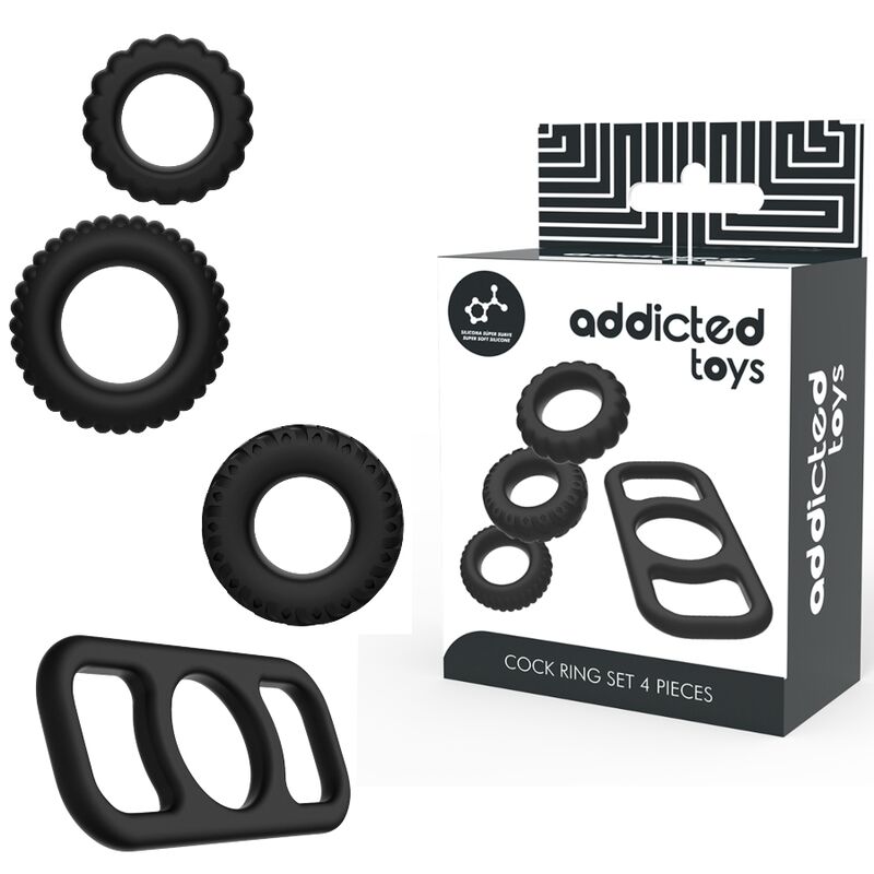 ADDICTED TOYS - SET 4 ANILLOS SILICONA PARA EL PENE - Imagen 8
