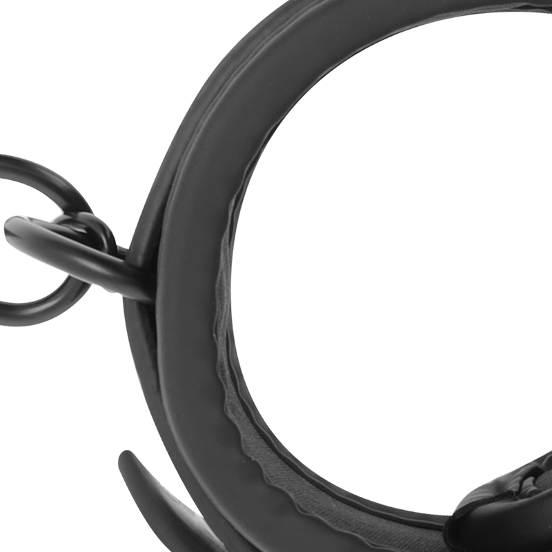 FETISH SUBMISSIVE - HANDSCHELLEN AUS VEGANEM LEDER MIT NOPRENE-FUTTER – Bild 3