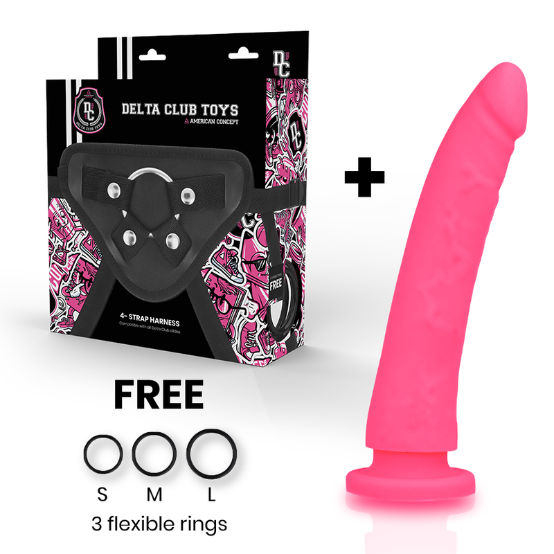 DELTA CLUB - TOYS GURT + DONG ROSA SILIKON 20 CM -O- 4 CM – Bild 7