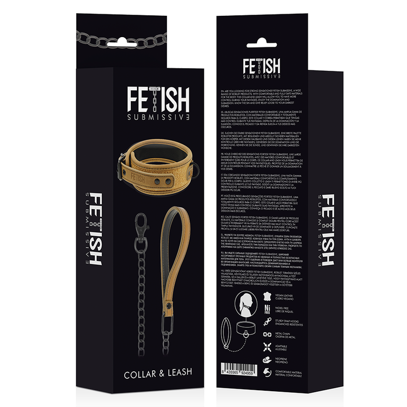 FETISH SUBMISSIVE ORIGIN - COLLANA A CATENA RIVESTITA IN NEOPRENE - immagine 8