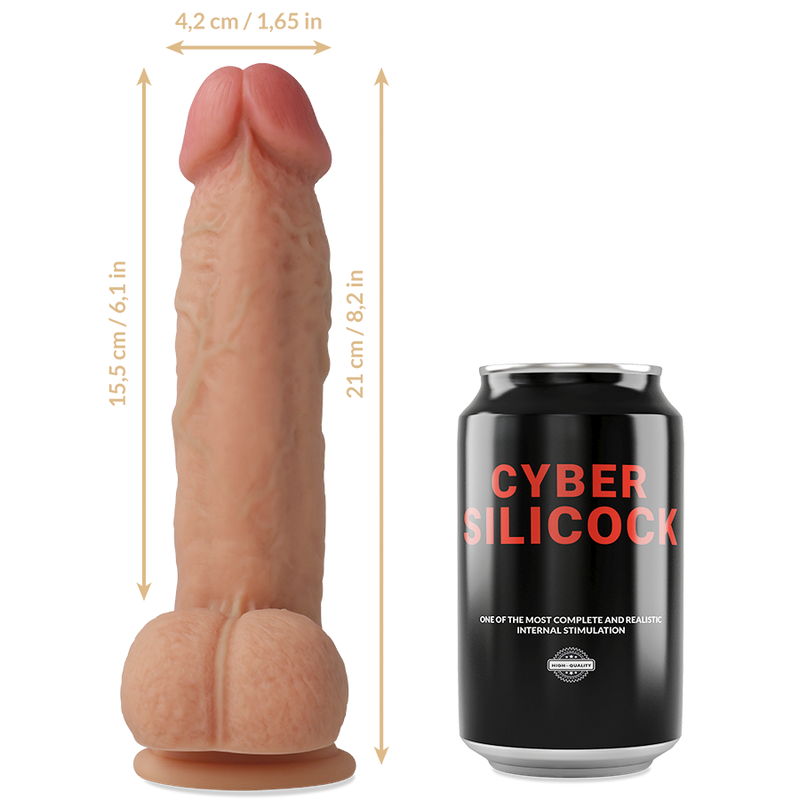 CYBER SILICOCK - ARNÉS SILICONA LIQUIDA SAUL 15.5 CM -O- 4.2 CM - Imagen 7