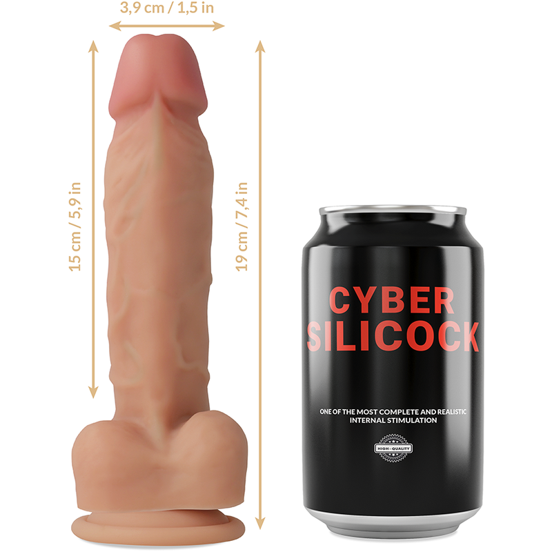 CYBER SILICOCK - STRAP-ON SILICONE LÍQUIDO OLIVER COM 3 ANÉIS GRTIS 19 CM -O- 3.9 CM - Image 7