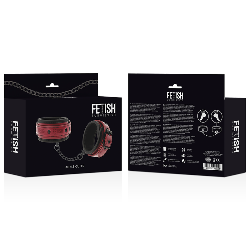 FETISH SUBMISSIVE DARK ROOM - ESPOSAS TOBILLOS CUERO VEGANO CON FORRO DE NEOPRENO - Imagen 8