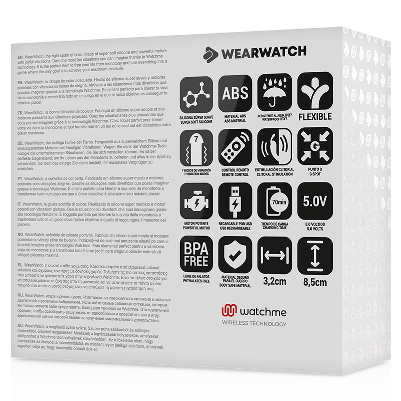 WEARWATCH - VIBRADOR DUAL TECHNOLOGY WATCHME FUCSIA /AZABACHE - Imagen 7