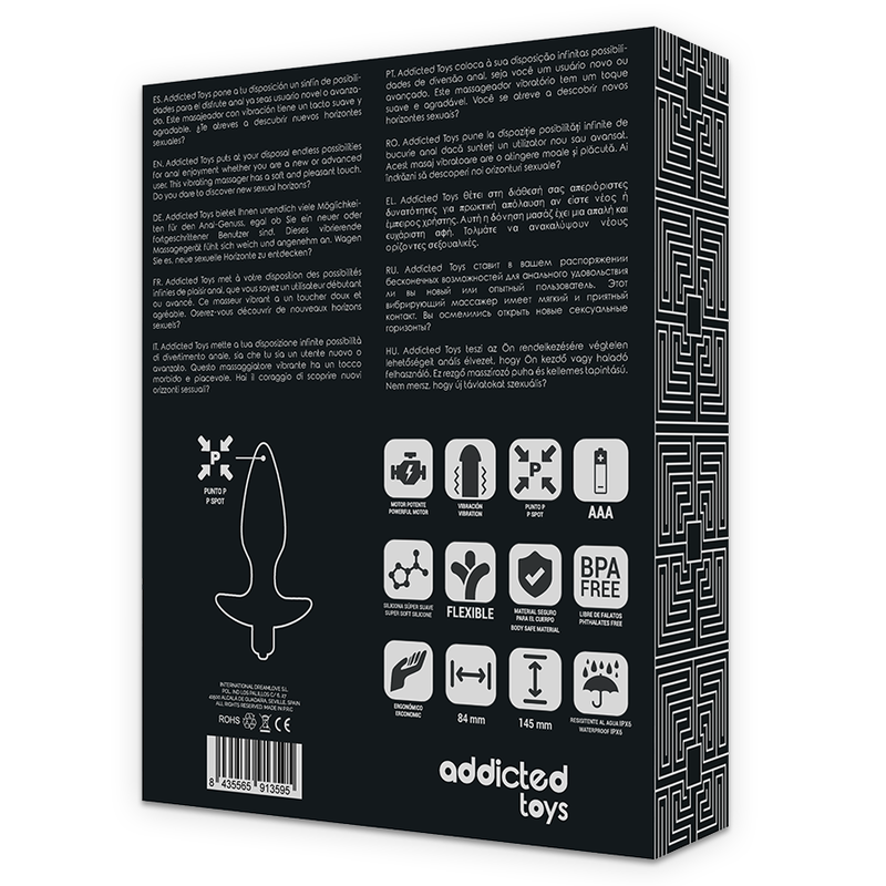ADDICTED TOYS - MASAJEADOR PLUG ANAL CON VIBRACIÓN NEGRO - Imagen 6