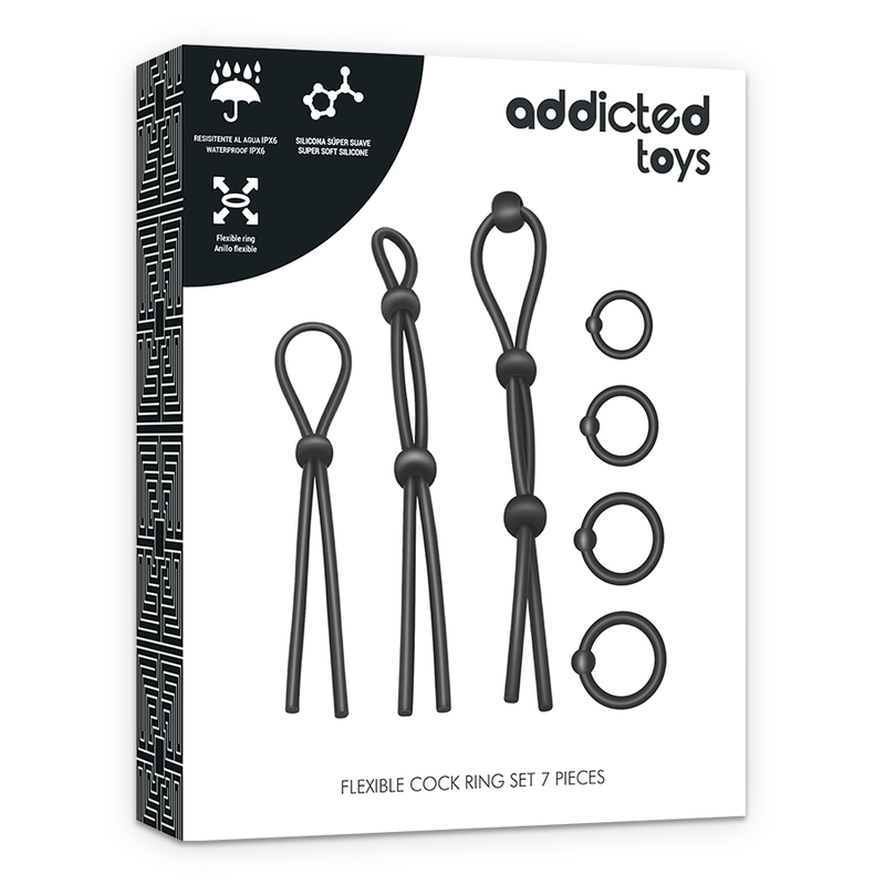 ADDICTED TOYS - KIT DE 7 ANILLAS SILICONA FLEXIBLE - Imagen 2