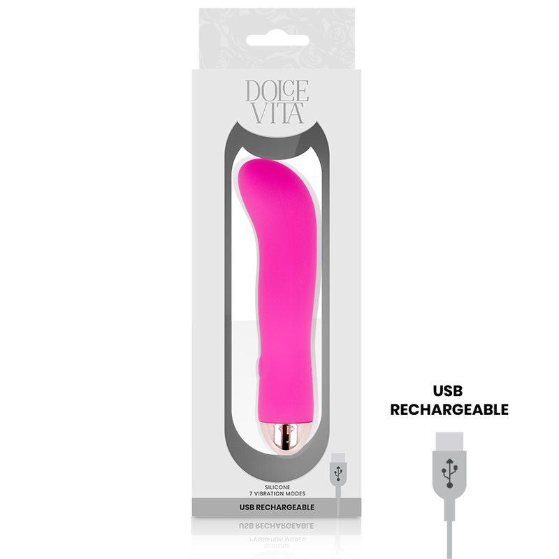 DOLCE VITA - VIBRADOR RECARGABLE TWO ROSA 7 VELOCIDADES - Imagen 3