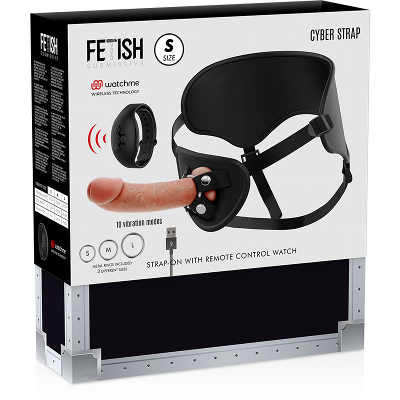 FETISH SUBMISSIVE CYBER STRAP - ARNÉS CON DILDO CONTROL REMOTO TECNOLOGÍA WATCHME S - Imagen 10