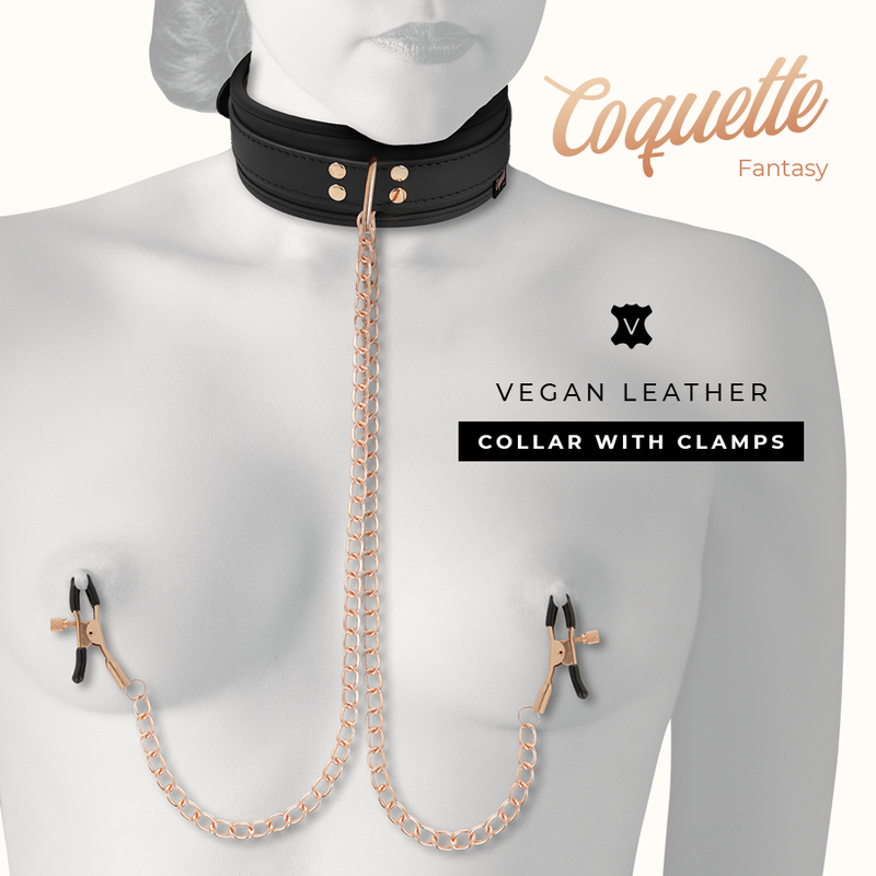 COQUETTE CHIC DESIRE - FANTASY COLLAR CON PINZAS PEZONES CON FORRO DE NEOPRENO - Imagen 4