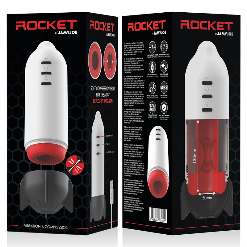 JAMYJOB - ROCKET MASTURBADOR TECNOLOGÍA SOFT COMPRESSION Y VIBRACIÓN - Imagen 9