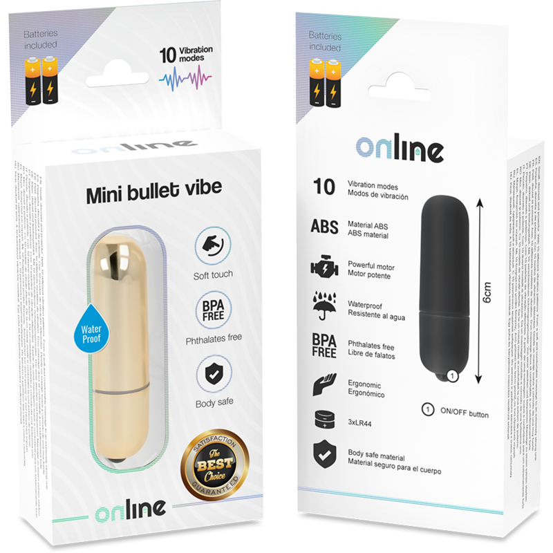ONLINE - MINI BALA VIBRADORA DORADA - Imagen 2