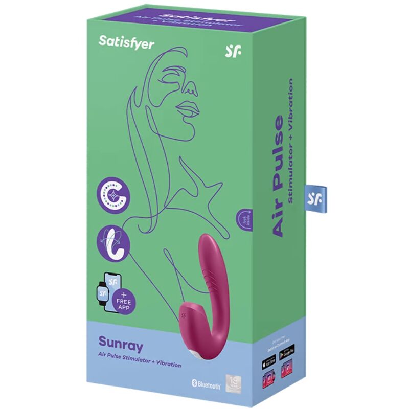 SATISFYER - SUNRAY ESTIMULADOR Y VIBRADOR APP ROJO - Imagen 2