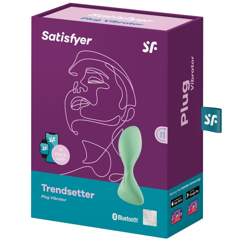 SATISFYER - TRENDSETTER PLUG VIBRADOR APP VERDE - Imagen 2