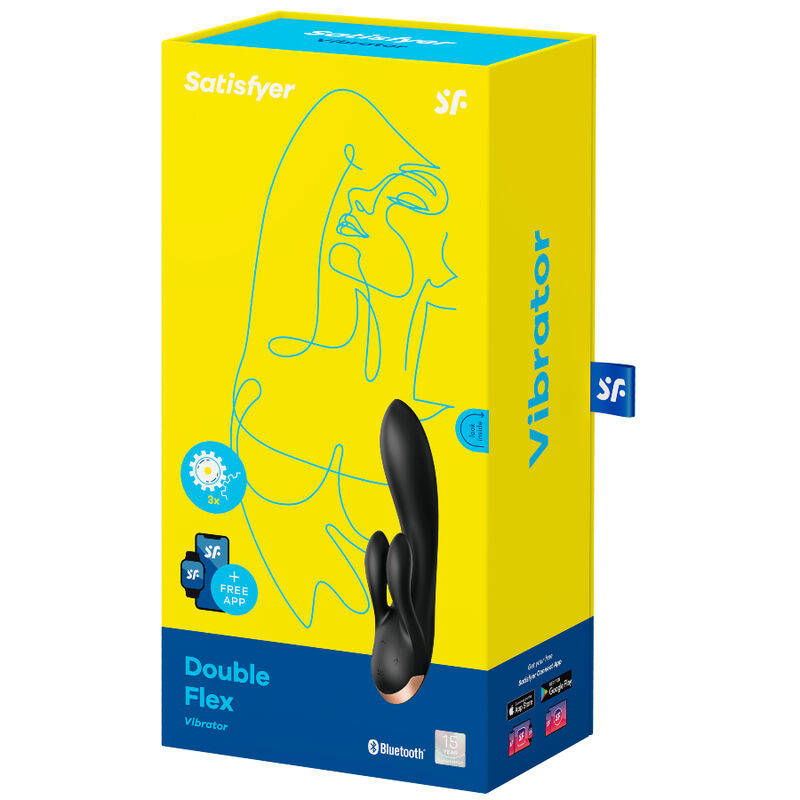 SATISFYER - DOUBLE FLEX VIBRADOR APP NEGRO - Imagen 2