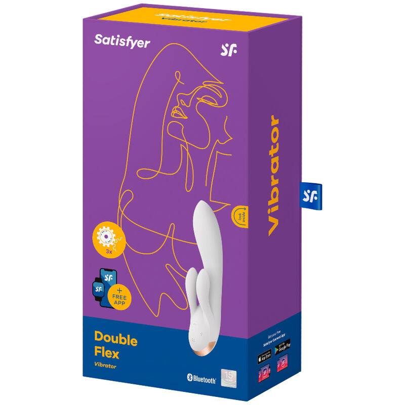 SATISFYER - DOUBLE FLEX VIBRADOR APP BLANCO - Imagen 3