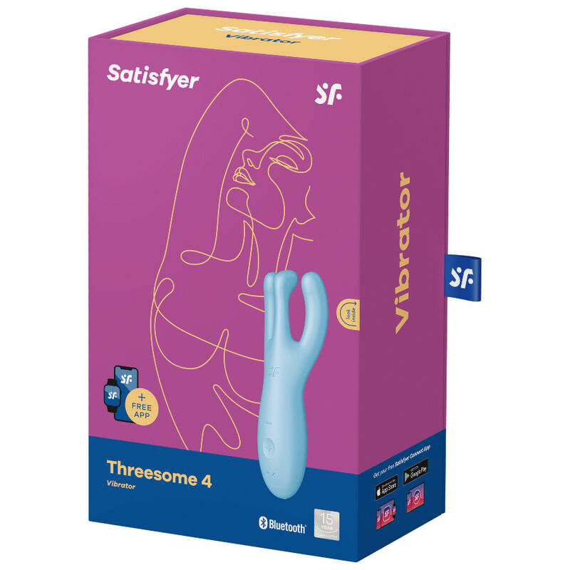SATISFYER - THREESOME 4 VIBRADOR APP AZUL - Imagen 3