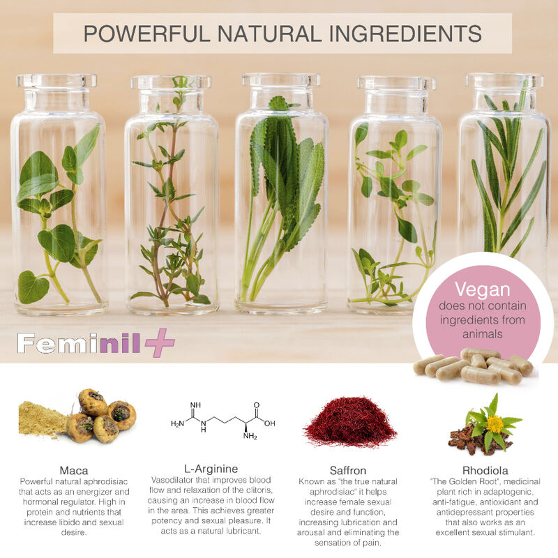 FEMINIL + – COMPLEMENTO ALIMENTICIO PARA LA LIBIDO FEMENINA - Imagen 2