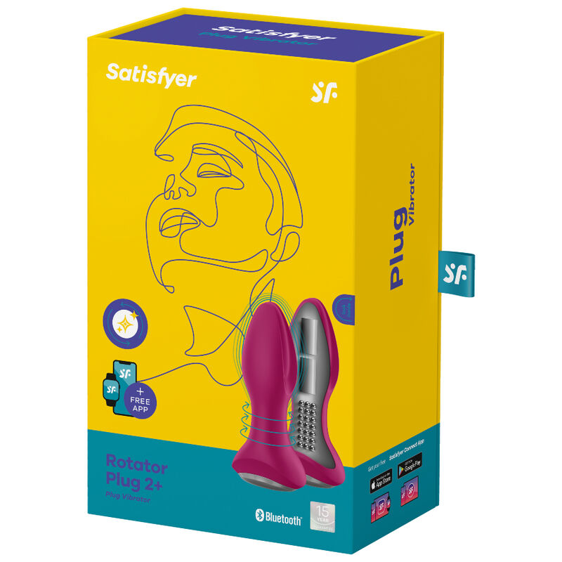 SATISFYER - ROTATOR PLUG 2+ PLUG VIBRADOR APP ROJO - Imagen 3