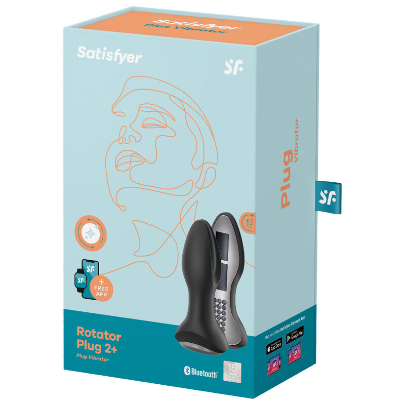 SATISFYER - ROTATOR PLUG 2+ PLUG VIBRADOR APP NEGRO - Imagen 2