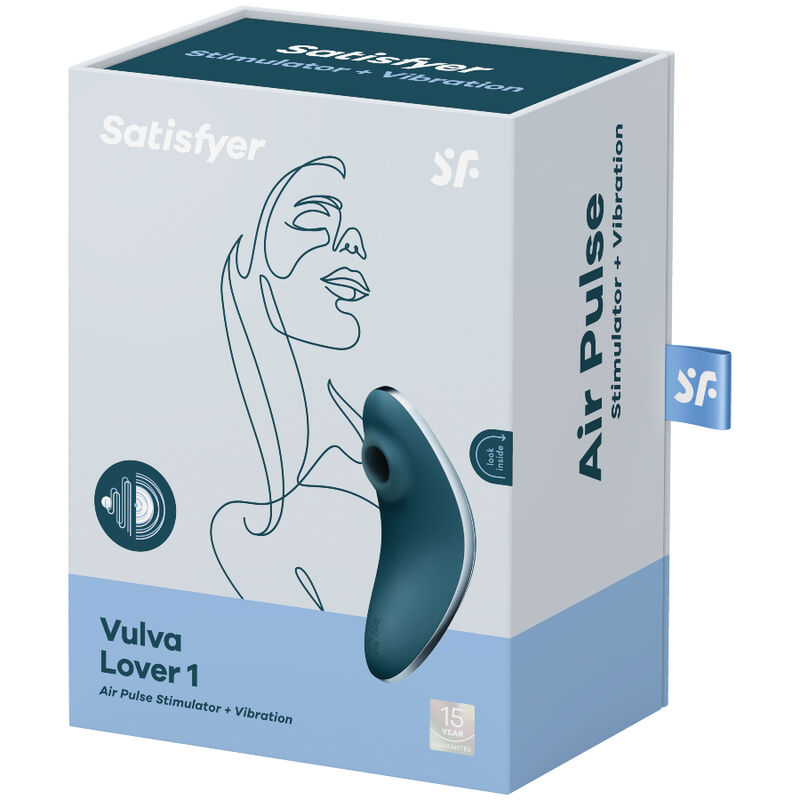 SATISFYER - VULVA LOVER 1 ESTIMULADOR Y VIBRADOR AZUL - Imagen 3