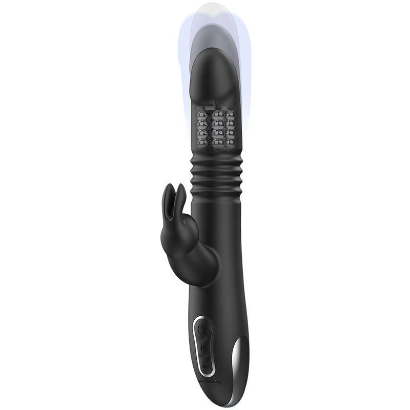 BLACK&SILVER - KENJI VIBRADOR RABBIT UP & DOWN + MANDO CONTROL REMOTO WATCHME - Imagen 2