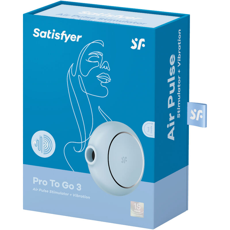 SATISFYER - PRO TO GO 3 ESTIMULADOR Y VIBRADOR DOBLE AZUL - Imagen 5