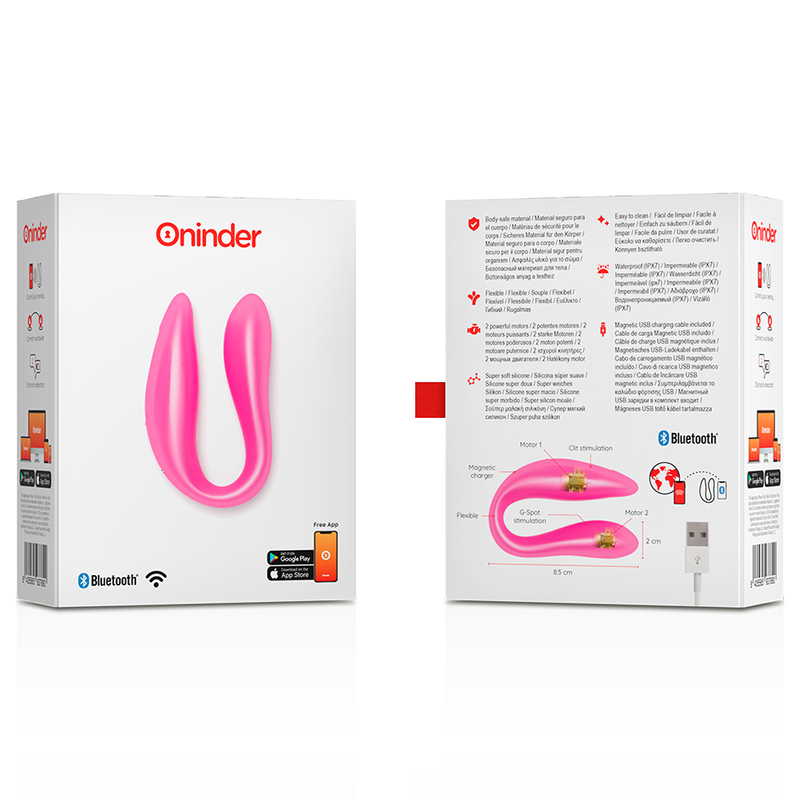 ONINDER - LISBOA ESTIMULADOR PUNTO G & CLÍTORIS ROSA - APP GRATUITA ROSA - Imagen 3
