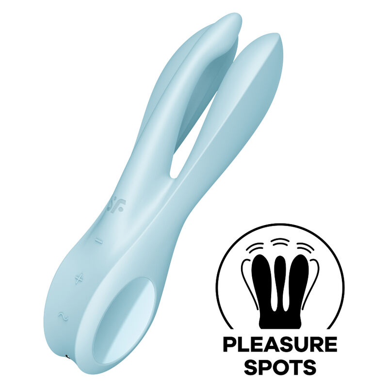 SATISFYER - THREESOME 1 VIBRADOR AZUL - Imagen 2
