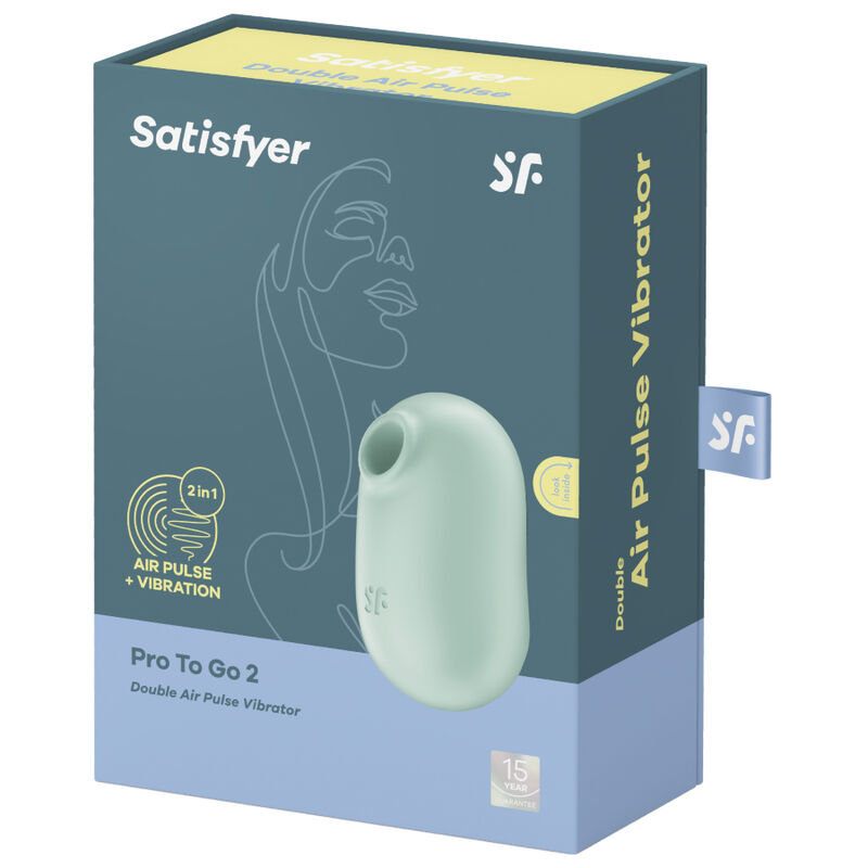 SATISFYER - PRO TO GO 2 ESTIMULADOR Y VIBRADOR DOBLE VERDE - Imagen 2