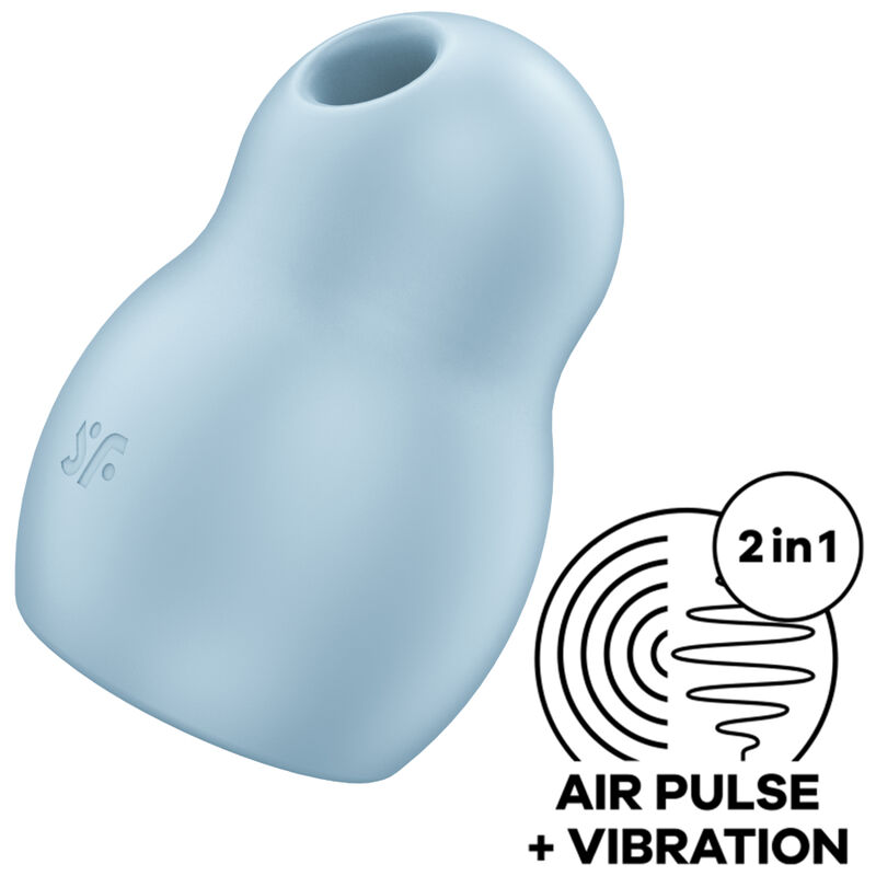 SATISFYER - PRO TO GO 1 ESTIMULADOR Y VIBRADOR DOBLE AZUL - Imagen 2
