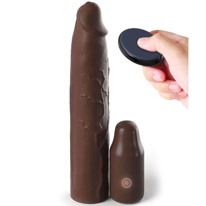 FANTASY X- TENSIONS - PIPEDREAMS SLEEVE 22,86 CM + 7,62 CM PLUG REMOTE BROWN - Imagen 3
