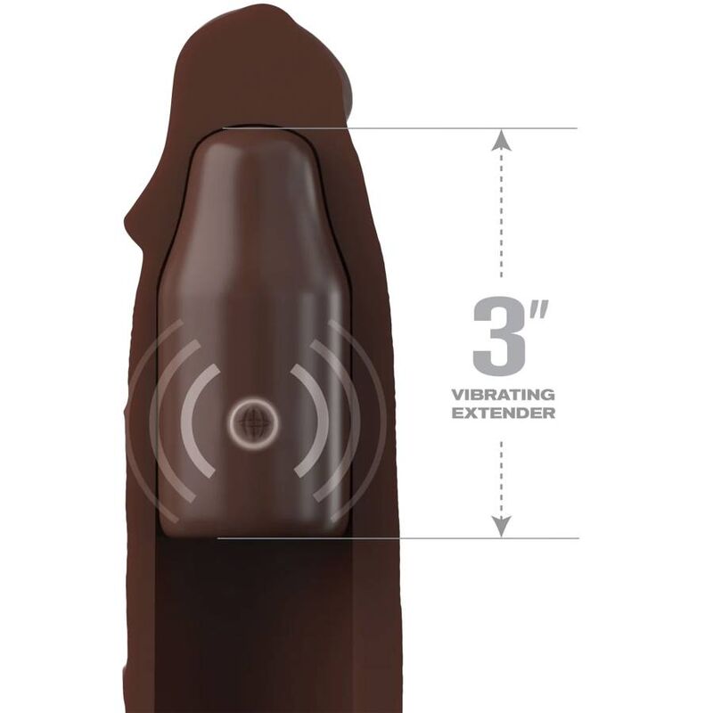 FANTASY X- TENSIONS - PIPEDREAMS SLEEVE 22,86 CM + 7,62 CM PLUG REMOTE BROWN - Imagen 2