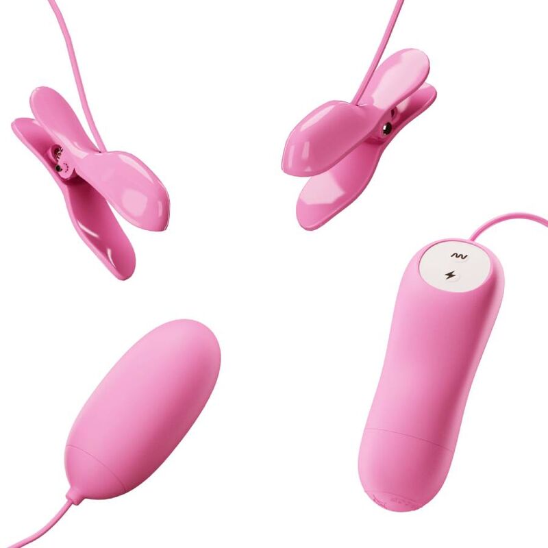 PRETTY LOVE - PINZAS CON VIBRACIÓN Y ELETROSHOCK ROSA - Imagen 5