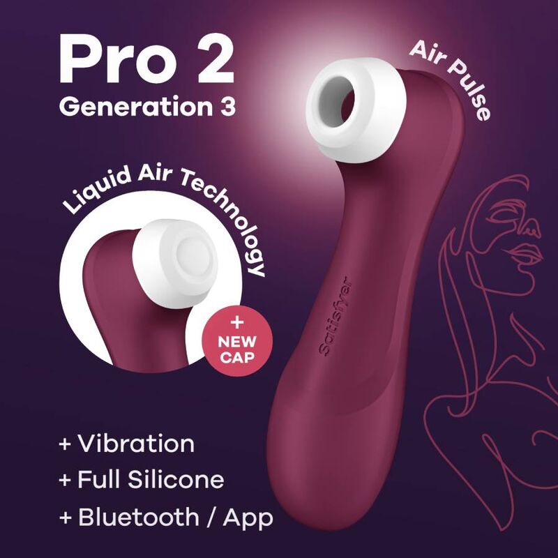 SATISFYER - PRO 2 GENERACIÓN 3 GRANATE BLUETOOTH & APP - Imagen 5