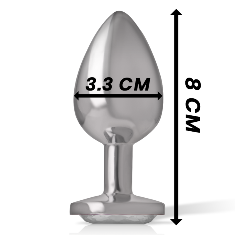 INTENSE - PLUG ANAL METAL ALUMINIO CON CRISTAL PLATA TALLA M - immagine 6
