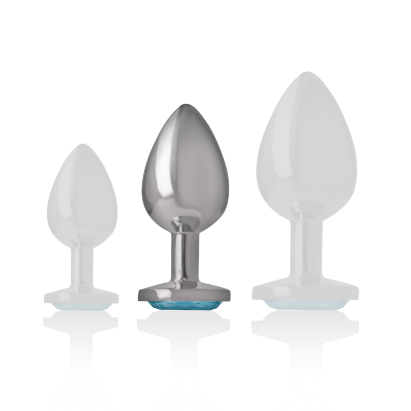 INTENSE - PLUG ANAL METAL ALUMINIO CON CRISTAL AZUL TALLA M - immagine 3