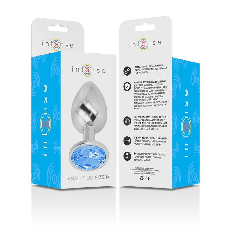 INTENSE - PLUG ANAL METAL ALUMINIO CON CRISTAL AZUL TALLA M - immagine 5