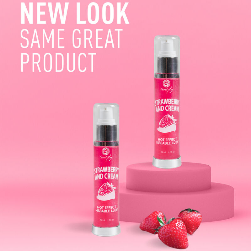 SECRETPLAY - LUBRICANTE 2-1 EFECTO CALOR FRESA&NATA 50 ML - Imagen 4