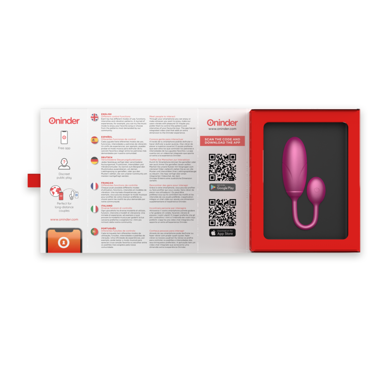 ONINDER - DENVER HUEVO VIBRADOR ROSA 7 X 2.7 CM - APP GRATUITA - Imagen 6