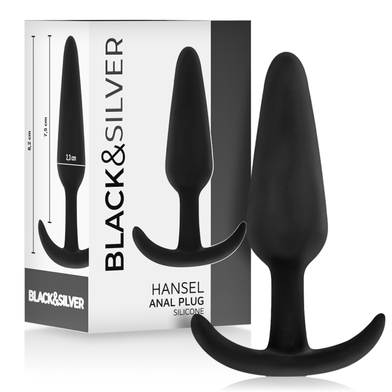 BLACK&SILVER - HANSEL PLUG ANAL SILICONA CON ASA PEQUEÑO - Imagen 2