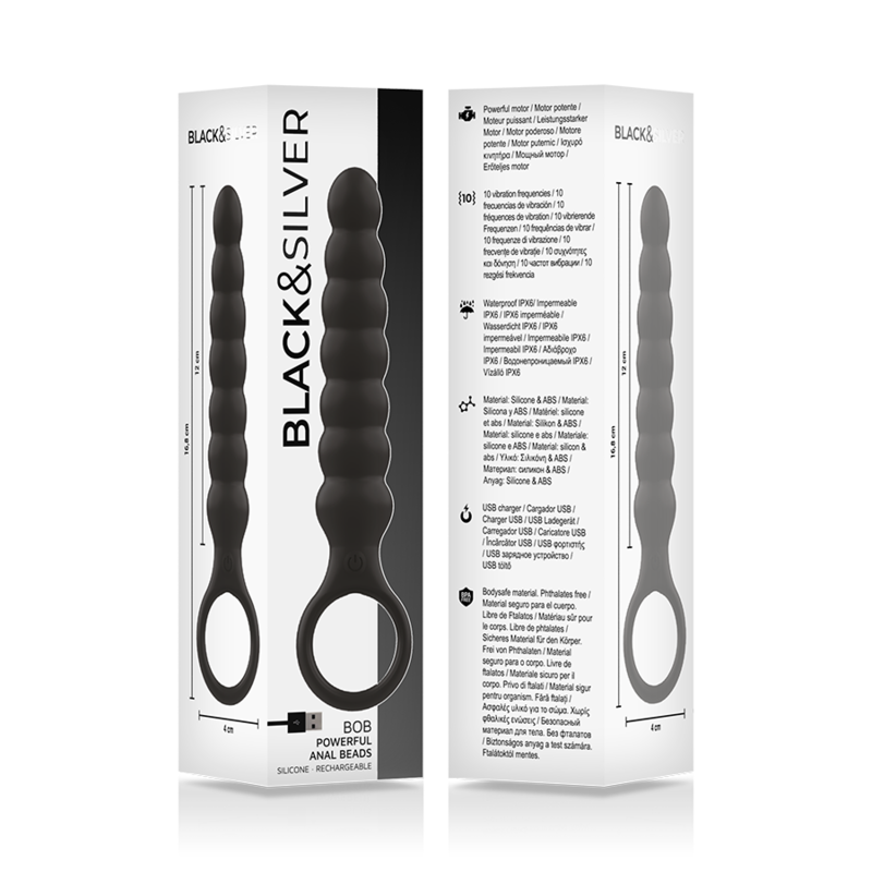 BLACK&SILVER - BOB POTENTE VIBRADOR DILATADOR ANAL SILICONA - Imagen 3