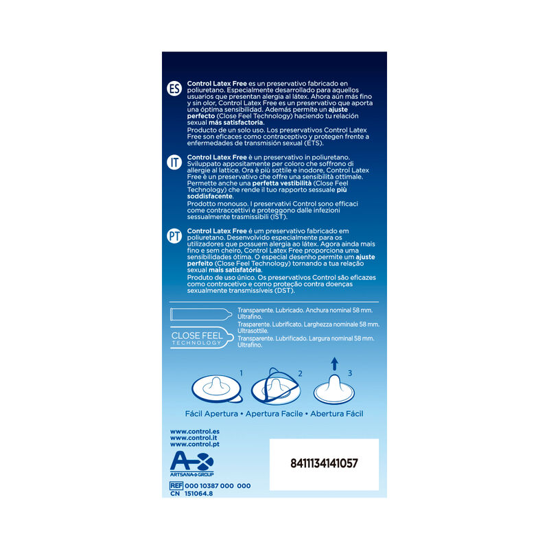 CONTROL - FREE SIN LATEX PRESERVATIVOS 5 UNIDADES - Imagen 2