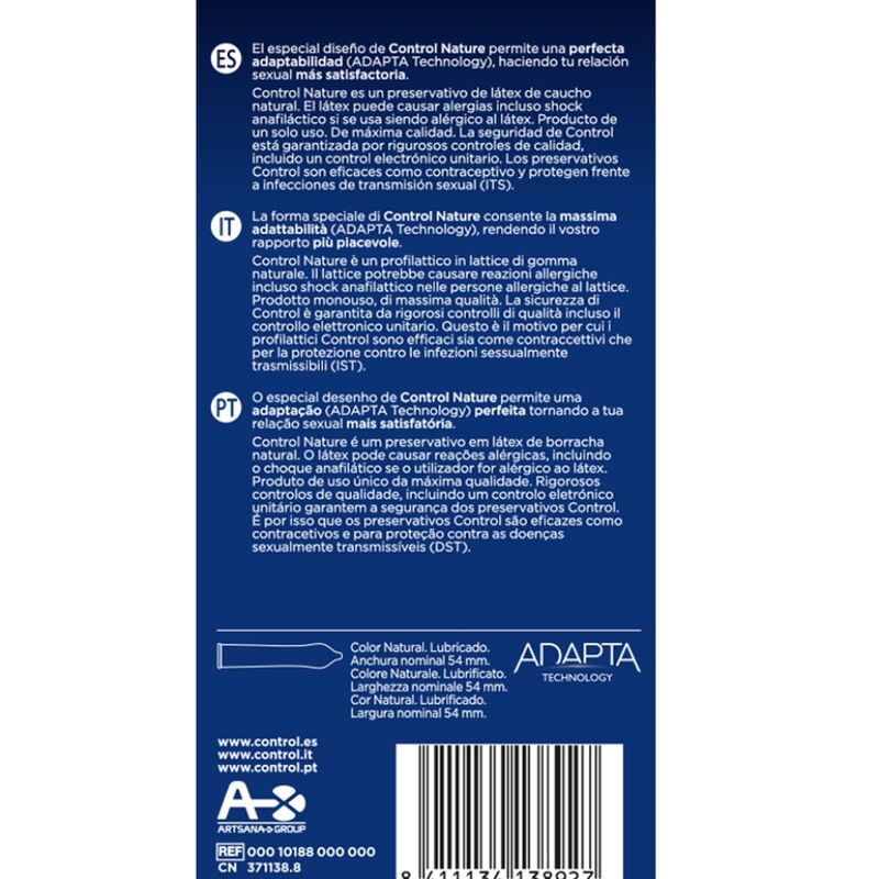 CONTROL - ADAPTA NATURE PRESERVATIVOS 6 UNIDADES - Imagen 2