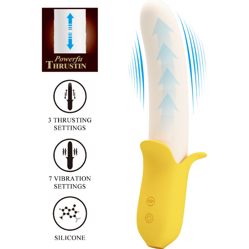 PRETTY LOVE - BANANA GEEK SUPER POWER 7 VIBRACIONES UP&DOWN SILICONA NEGRO - Imagen 2